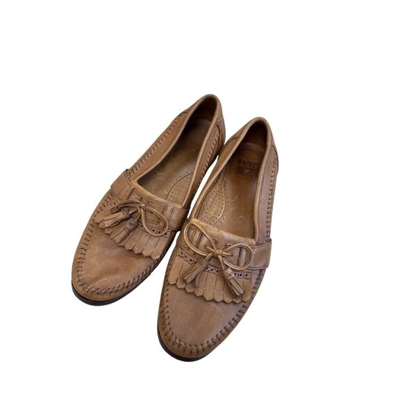 Frye Mens Brown Leather Tassel Slip-On Loafers Size 12D main image 6